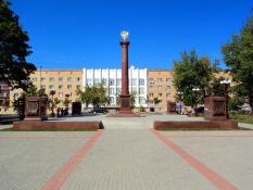Стела Город воинской славы в Дмитрове